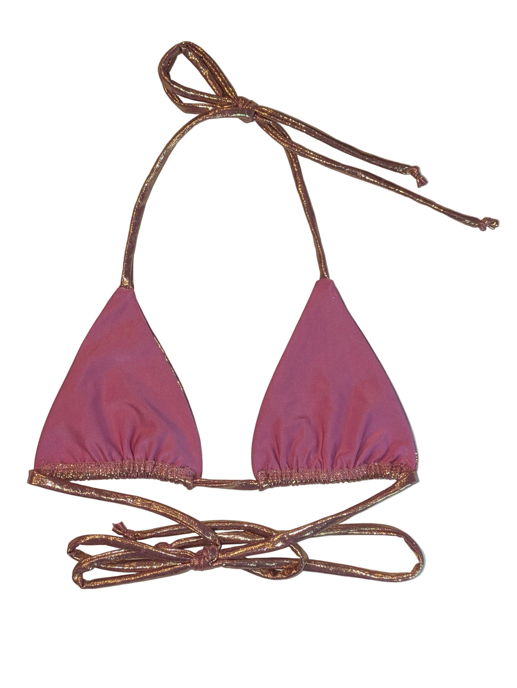 Shelly — Pink & Gold Shimmer Bikini Set