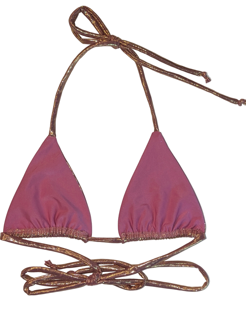 Shelly — Pink & Gold Shimmer Bikini Set