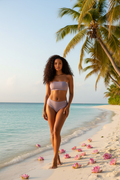 Lilac High Waist Bandeau Bikini - Caribbean Beach Model